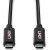 Various LINDY 43348 USB Type-C 3.2 Gen 2 Type C/C Active Cable, 3 m - Active Cable for Video Signals and Data Transfer up to 10 Gbps, showing a close-up of the black cable with USB-C connectors on both ends.