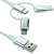 Various NEWlink 1.2m 3-in-1 USB Charging Cable, USB-A To USB Micro, USB-A To USB-C, USB-A to Lightning - White, flexible multi-device charging cable with three different connectors for versatile device compatibility