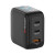 Various Verbatim (30238) Mini GaN Charger 65W With Display, black compact power adapter with dual USB-C ports, USB-A port, and LED display showing charging status