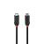 Various Lindy Black Line 37002 2m USB4 240W Cable, 24 pin USB-C to USB-C cable with black and red accents, high-speed data transfer and power delivery suitable for advanced computing devices.
