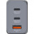 Various Verbatim GNC-65 GaN Charger 65W, front view showing two USB-C PD ports and one USB-A QC 3.0 port in EU/UK/US compatibility.