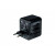 Various Verbatim UTA-02 Universal Travel Adapter with USB-C PD 20W and USB-A QC 3.0, compact black travel charging device with multiple plug options for global compatibility.