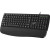 Various Genius KB-123 Wired AI Copilot Business Keyboard with Palm Rest, USB Plug and Play, Multimedia Function Keys, black keyboard with ergonomic design and multimedia control keys.