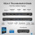 Various Plugable TBT4-UD5 ThunderBolt 4 Dual Monitor Docking Station, showing multiple display and connectivity ports for modern laptops.