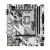 Various ASRock H610M-HDV/M.2+ D5 Intel 1700 Socket Motherboard, Micro-ATX, 2x DDR5 Slots, 1x M.2 Socket, 1x USB-C Port, GbE LAN, in black and white design with detailed circuit layout.