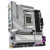 Various Gigabyte B650M AORUS ELITE AX ICE AMD AM5 Socket Motherboard, Micro-ATX form factor with fitted I/O shield, featuring 4 DDR5 RAM slots, 2 M.2 SSD sockets, and 2.5GbE LAN port.
