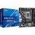 Various ASRock H610M-HVS/M.2 R2.0 Super Alloy Intel 1700 Socket Motherboard, Micro-ATX, 2x DDR4 Slots, 1x M.2 Socket, GbE LAN - black motherboard with multiple slots and connectors, shown alongside its blue packaging box.