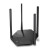 Various Mercusys MR60X AX1500 Dual-Band Wi-Fi 6 Router, sleek black wireless router with four antennas and textured top design.