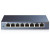 Various TP-Link TL-SG108 8-Port Metal 10/100/1000Mbps Gigabit Desktop Network Switch, front view of the sleek metal network switch with eight Ethernet ports.