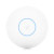 Various Ubiquiti U6-PRO UniFi 6 Pro Wi-Fi 6 Dual Band Wireless Access Point, front view of the round wireless access point with a glowing blue ring on a white background.