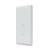Various Ubiquiti U6-Mesh-Pro UniFI 6 Mesh Pro Indoor/Outdoor WiFi 6 Access Point with Passthrough, front view of the white rectangular device with a minimalist design and Ubiquiti logo