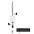 Various Ubiquiti USW-FLEX UniFi Switch Flex 5 Port Indoor/Outdoor Gigabit PoE Switch, compact outdoor Ethernet switch with five ports, mounted on a pole and equipped with an antenna, designed for reliable network connectivity.