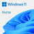 Various Microsoft Windows 11 Home 64bit English OEI DVD Operating Software, product packaging with Windows 11 logo and blue wave design