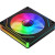 Various DeepCool CG530 Bulk Fan, front view of high performance computer cooling fan with colorful RGB lighting and fluid dynamic bearing, black.