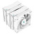 Various DeepCool AK620 WH Fan CPU Cooler, white dual 120mm FDB PWM fans with 1850RPM speed and 6 heat pipes, compatible with universal sockets.