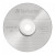 Various Verbatim (43549) DVD-R 16X 100 Pack Spindle 4.7GB Matt Silver, top view of a DVD-R disc with silver matte finish and clear central hub