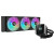 Various DeepCool Mystique 360 CPU Cooler, ARGB, personalized cooling with 2.8-inch TFT LCD screen and enhanced pump performance, featuring a 5-year warranty, in a sleek black design with RGB fans.