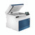 HP Color LaserJet Pro MFP 4302fdn 4-in-1 Clr Laser Printer, white multifunction color laser printer with a touchscreen display.