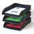 CW Office Avery Plastic Riser Connectors SET4, black plastic desk organizers with three tiers holding documents and folders.