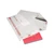 CW Office Gosecure Xstrn Polt Env 345X430 PK25, a pack of 25 white plastic mailing or courier bags with red printed labels and barcodes for secure mailing and transportation of items.