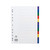 CW Office Concord Index 1-12 A4 Multicol 66499, white multi-color indexed dividers for organize documents with numbered tabs from 1 to 12 in colorful sections.