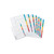 CW Office Concord Index 1-50 A4 Multicolour, colorful index dividers with numbered tabs and labels for organizing documents.