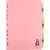 CW Office Q-Connect Subject Divider A4 15-PART, Pink A4 index divider with colorful tab labels