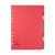 CW Office Elba A4 10 Part Press Board Divider, red colored divider with multiple colored tabs on the right side.