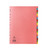 CW Office Concord Index A-Z 20-PART Assorted, pink index divider with multicolored alphabet tabs on the right side.