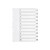 CW Office Q Connect Index 1-10 Polyprop White, white plastic index dividers with numbered tabs from 1 to 10 for organizing documents.