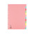 CW Office A4 Manilla Divider 12-PART Pink, pink multi-part file divider with colorful tabs on the right side for organizing documents.