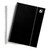 CW Office Wbnd Notebook Rld 80GSM A4 BLK PK6, black spiral-bound notebooks with lined pages and elastic closure.