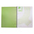 CW Office Q-Connect PP Spiral Pad A4 Green PK5, open green A4 spiral-bound notebook with perforated pages for note-taking.