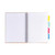 CW Office Pukka Planet Cork Project Book, open notebook with lined pages and colorful tab dividers on the right side.