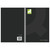 CW Office Qconnect Wirebound A5 Hback BLK PK3, black wirebound A5 notebook with white ruled pages and spiral binding.