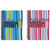 CW Office Pukka Stpes Jotta Nbk A5 BLU PK3, image of two colorful spiral notebooks with striped covers in blue and pink, featuring 200 pages of premium quality writing paper.
