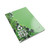 CW Office Silvine Premium Recycled Case Notepad 120 Pages A4, green eco-friendly notebook with leafy design and recycling symbols.