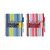 CW Office Pukka A5 Stripes Wb Project Book PK3, colorful striped design A5 project notebooks with spiral binding and tab dividers.