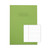 CW Office Rhino Ex Bk 80PG A4 GRN Contr PK50, image of a green notebook with a label of ruled writing paper.