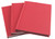 CW Office Manuscript Book A6 Ruled Feint PK10, three red manuscript books stacked with textured covers.