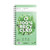 CW Office Silvine Luxpad Ttd Ntbk 120 280X150, recycled green notepad with eco-friendly graphics and information on sustainability.