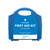 CW Office 2Work Eyewash Station, blue portable eye wash first aid kit with handle and label for emergency eye irrigation.