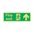 CW Office Signslab F/Ex R/M Arw U Nglo PVC, green fire exit sign with running person and upward arrow for emergency escape