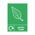 CW Office A5 Sign Garden Waste Pack Of 5, a green garden waste recycling sign with a white leaf graphic and recycling arrow symbol showing it is for garden waste disposal.