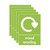 Product CW Office A5 Sign Mixed Recycling Pack Of 5, green reusable signs with recycling symbol and 'mixed recycling' text for waste sorting.