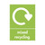 CW Office A5 Sign Mixed Recycling Pack Of 5, green recycling sign with white recycle symbol and heart, indicating mixed recycling for office waste