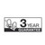 CW Office Esselte 75MM Lever Arch A4 Blue P10, product guarantee badge with 3-year warranty and illustration of a lever arch file