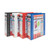 CW Office Elba Panorama Lever Arch A4 WHT PK5, pack of five colored lever arch files in black, white, red, and blue, with presentation and storage features for office and school use.