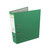 CW Office Q-Connect Large Foolscap Green PK10, an image of a green foolscap lever arch file with a textured inner paper and metal ring mechanisms.