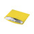 CW Office Leitz Recycle Doc Wallet A4 Ylw PK10, yellow plastic document wallet with snap button closure and open pocket containing papers and photographs.